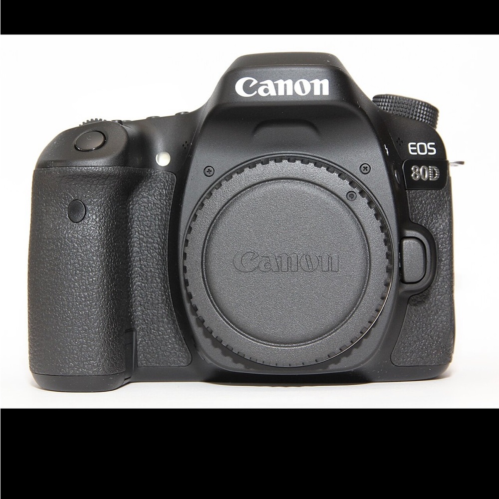 Canon EOS 80D with red silicone body cover.